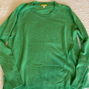 J. Crew green cashmere sweater. Size XL.